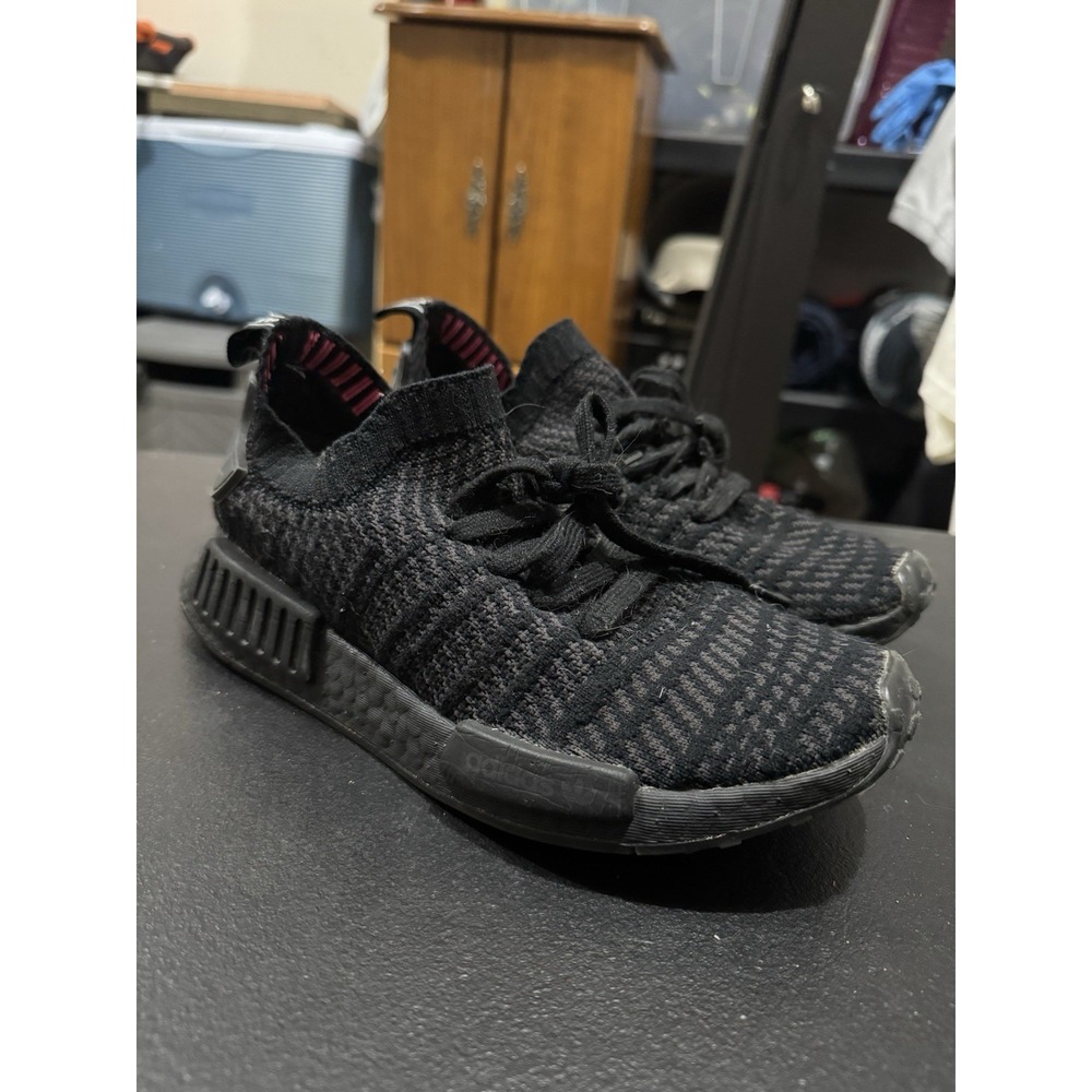 Adidas NMD R1 STLT Primeknit CQ2391 Men's 5 Women's 6 Triple Black Boost